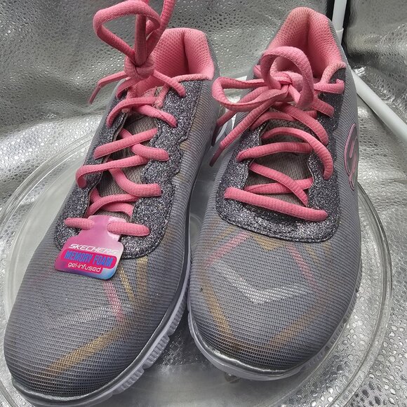 Big Girls Skechers Memory Foam Running Casual Sports shoes size 4 Gimme Glimmer - Picture 7 of 12